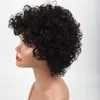 Högkvalitativ Kort Kinky Curly Human Hair Wigs För Kvinnor Brasiliansk Remy Full Lace Front Wig för svarta kvinnor