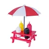 Picnic Table Condiment Holder Camping Picnic Folding Table Parasol Seasoning Rack Salt Pepper BBQ Sauce Bottle Holder Set