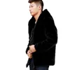 Moda masculino falsamente casacos de pele falsa casaco de vison com capuz de luxo camurça de camurça de couro de inverno masculino biker pelts jackets machos azul