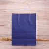 Hoge kwaliteit kraftpapier verpakking tas met handgrepen festival gift tas voor bruiloft snoep kleuren papieren zakken voor het winkelen 10 kleuren