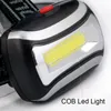 COB LED Pannlampa lampa 3 lägen 600LM Strålkastare Vattentät Ficklampa 3x3A Batteri Utomhus Pannlampa Camping Vandring Fiske Jakt ljus