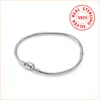 Classic design 925 Sterling Silver Charms Bracelet 3mm snake Chain for Pandora Charm Bracelets Jewelry Gift box for Women men