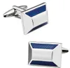 Hawson Trendy Blue Tie Clips Gemelos Men Enamel Publy Enlace y enlace Lazo Conjuntos de Clips Moda Copper Metal Tie Pin Sets