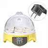 Gratis frakt Unique Automatic 7 Eggs Turning Incubator Chicken Hatcher Temperature Control EU-kontakt