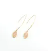 Fashion Gold Color Natural stone Water Drop Oval Earrings Green Pink Crystal Dangle Earrings For Women Jewelry