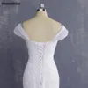 Amandabridal robe de mariée Sexy sirène robes de mariée Vintage dentelle robe de mariée 2022 avec bretelles détachables pli Layer225C