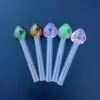 Newest Strawberry Pyrex Glass Oil Burner Pipes Colorful Mini Small Spoon Pipe Straight Type Smoking Pipes Multicolor Hand Pipe