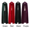 ROLECOS adulte sorcière longue violet vert rouge noir Halloween Capes capuche et Capes Costumes d'halloween pour femmes hommes