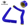 Tuyau de radiateur en silicone jaune bleu pour TOYOTA SUPRA JZA80 2JZ GTE TURBO NON VVTI 93-98 avec logo PQY PQY-LX2001T-QY