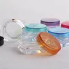 100pcs/lot 3g Cream Jars bottle, Screw Caps,Clear Plastic Makeup Sub-bottling,Empty Cosmetic Container,Small Sample Mask Canister H-02