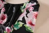 フラワープリント女性シースドレス半袖ドレス08K852