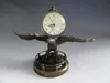 18 cm * / Collect Bronze Copper Eagle Skulptur mechanische Uhr Tischuhr Statue