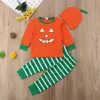 Halloween Costumes Family Matching Pajamas Outfits Autumn Family Clothes Set Halloween Pumpkin Stripe Outfits Family LooK Kids Baby Clothes