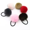 Lady girl Pelliccia sintetica Fluffy Ball Pom Pom Scrunchies pompon Elastico Ponytail Holder corda per capelli cravatte per capelli bobbles accessori 100 pezzi GR7243623