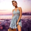 Damenkleider Neue Ankunft 2018 Sommer Lace Sexy Club Spaghetti Strap Backless Party Kleid Elegante Böhmische Strand Sommerkleid