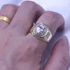 choucong klassieke mannen sieraden ring ovale snede 2ct 5a zirkoon cz geel goud gevuld mannelijke emgagement trouwband ring voor vader geschenk