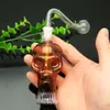 Mini-Farbschädel-Glas-Wasserflasche, Pfeifen, rauchende Glasbongs, Glas-Bubbler für Mischungsfarben