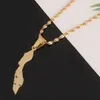 Collane con ciondolo mappa delle isole Curacao in acciaio inossidabile Regalo di mappe di gioielli color oro