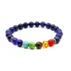 Mens Beads Buddha Charm Bracelet Purple Colorful Black Lava Natural Stone Yoga Hologram 7 Chakra Bracelet For Women