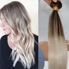 Balayage cheveux humains paquets 100g 12 pouces tissages de cheveux brésiliens mélangés avec des reflets color9304822