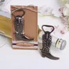 Fast shipping 100pcs Wedding Favors and Gift "Just Hitched" Cowboy Boot Bottle Opener Bridal Shower Favors