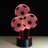 Futbol Gece Işıkları 3D Yenilik Işık 7 Renk Değişen Dünya Kupası Görüş Stereo Yanılsama LED Renkli Atmosfer Lambası