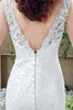 Robes de mariée sirène élégantes col transparent Appliques dentelle Tulle grande taille robes de mariée robes de mariée blanches HY4198