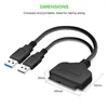 SATA 22PIN NAAR DUAL USB 3.0 Adapterkabel 2.5 inch SATA HARD ARTIKEL SERIAL PORT USB 3.0 HARD KABEL 15 CM