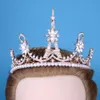 Venta caliente Europea Tocados nupciales Tiara Crown Jewel Torre inclinada Crown Pearl Hair Jewelry Accesorios de la boda