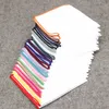 Kr795 -806 20 Colors Men S 100 %Cotton Pocket Square White Solid Handkerchief Chest Towel Prom Holiday Party Suit Hankies 23 *23cm 10PCS