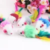 10pcs komik yumuşak polar yanlış fare kedi oyuncakları renkli tüyler kedi oyuncak rastgele renk16752413