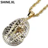 Hip Hop Bling Smycken Micro Pave Zircon Egyptiska Farao Hängsmycke Necklace Classic Forntida Ornament Halsband för Man