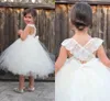 New Cheap Flower Girl Dresses For Wedding Lovely Princess Jewel Neck Tutu Tiered Tulle Lace Kids First Communion Gowns Prom Dress For Girls