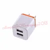 Chargeur de charge mural à double port USB en métal US EU Plug 2.1A AC Power Adapter Wall Charger Plug pour iphone 6 7 8 X pour téléphone Android Samsung