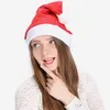 200pcs red santa claus hat nonwoven ultra soft plush christmas cosplay hats decoration adults child christmas party hats