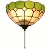 Tiffany Corridor Wall Lamps Semicircular Lattice Colorful Glass Balcony Wall Lights Mediterranean Porch Wall Sconce With Switch