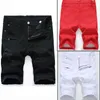 Hommes Shorts Moto Biker Jeans Rock Revival Pantalon Court Skinny Slim Ripped Hole Denim Hommes Designer