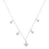 New stylish fashion pendant necklace 100% 925 sterling silver Chain drop tassel stars micro pave clear cz jewelry for women305Q