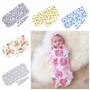 11 kleuren baby bloemen katoenen swaddle deken 2 stuk set slaapzakken mousseline wrap + hoofdband pasgeboren baby pyjama haarband x084