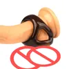 Mjuk TPE -kukringar Male Penis Cage Ring pungen Ball Bondage Slave In Adult Games For Couples Erotic Sex Toys for Men3924300