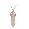 Creative foreign trade explosion natural stone crystal agate pendant bullet six corner Necklace286C