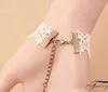 free new European and American jewelry exquisite white lace bracelet ring set jewelry is not allergic to fashion classic exquisite elegance