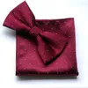 CityArder Nieuwe Mode Solid Gold Mens Silk Boog Ties voor Mannen Bowtie met Match Pocket Square 2 stks Set 8cm Color Cravate CR052