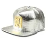 2017 Luxury 50cent Baseball Caps Faux Leather Gold Rhinestone Crocadile Strapback Hat