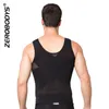 Kraftfull Mens Body Shaper High PowerNet Vest M l XL Svart Vit Kroppsgirdlar Män Waist Cincher Shape Wear