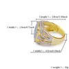 Hip Hop Iced Out Gold Micro Pave Zircone cubico Bling Grandi anelli quadrati per gioielli maschili 18mm Regalo per la festa della mamma