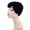 Brasiliansk jungfrulig mänsklig hår Inget spetsar främre peruker Glueless Short Bob Machine Made Wigs Wavy With For Black Women