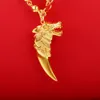 Hip Hop Style Fashion Mens Pendant Wolf Shaped 18k Yellow Gold Filled Big Heavy Pendant Jewelry Gift