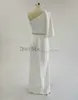 2018 robes de soirée à la gaine avec une épaule Cape Cape Sash Strass Split Courroie africaine Tulle Détachable Tulle Détachable Robes de bal A-Line