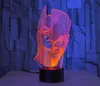 3D Лампа Бэтмен Джокер Двуликий Человек LED 7 Цветов Изменить Спальня Стол ночной светильник # R87